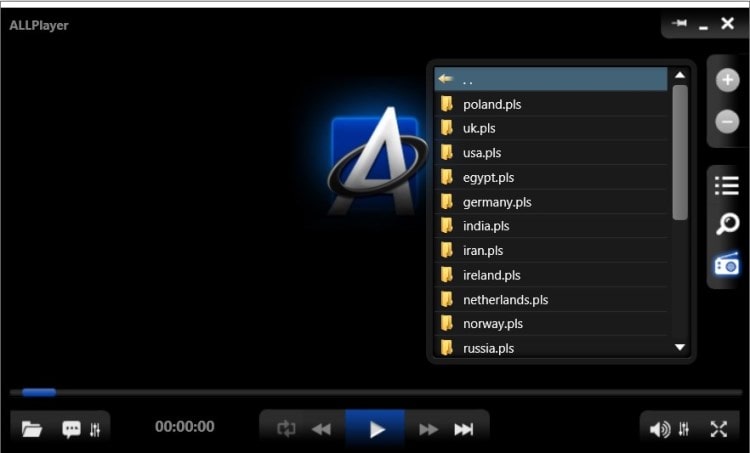 Радио в проигрывателе ALLPlayer
